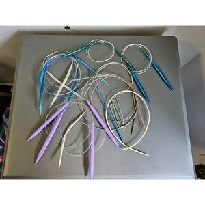 Assorted Lot of Knitting Needles, Includes 12 Needles and Accessories